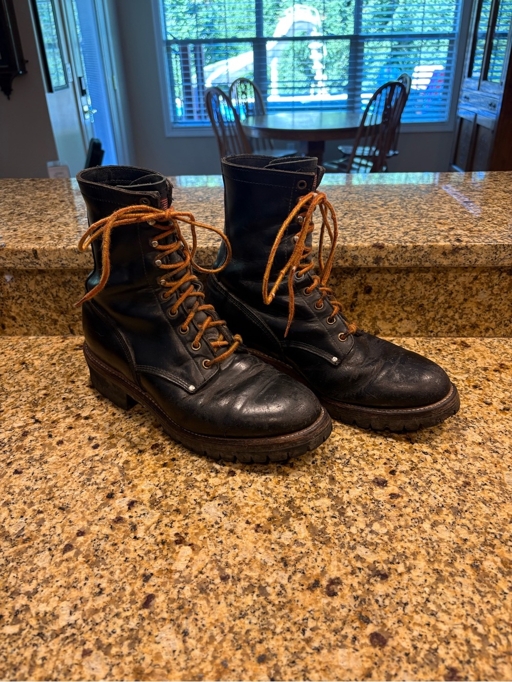 Vintage Men’s Black Leather Lace-Up Logger Boots Men's 10EE USA Packer